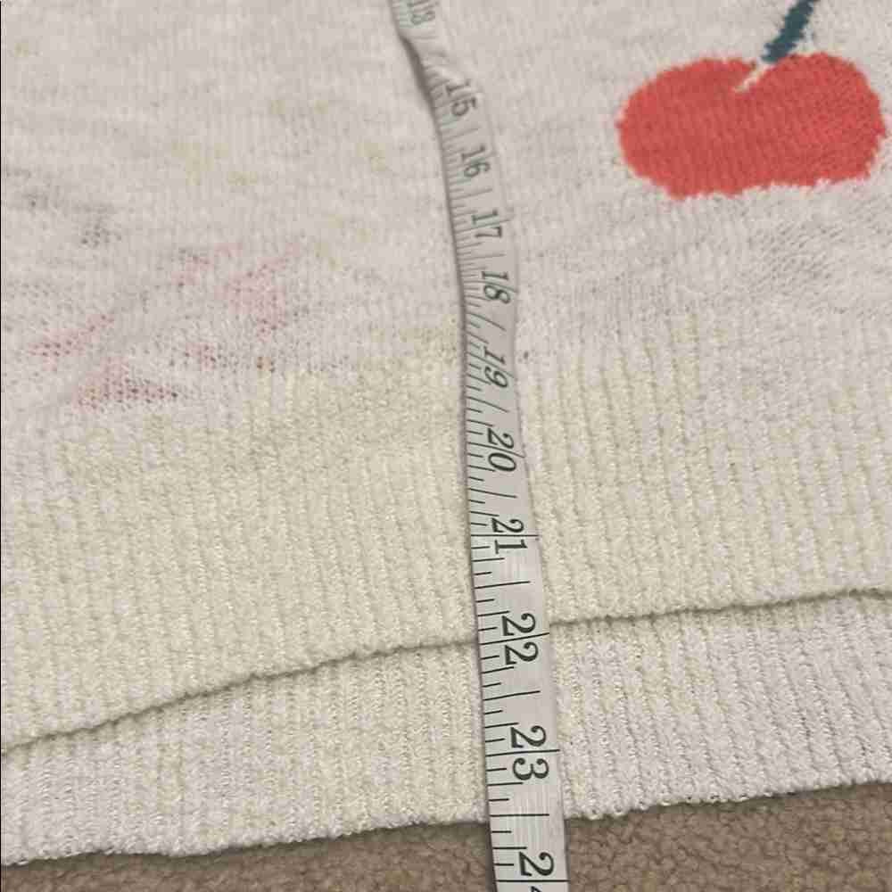 Cherry Patterned White Sweater - image 4